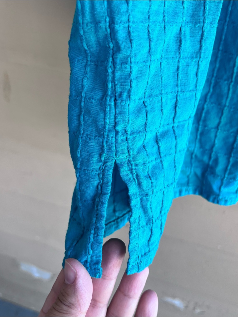 LOFT teal plume pintucked button shell top Size XSP Summer Beach Casual - Picture 4 of 5